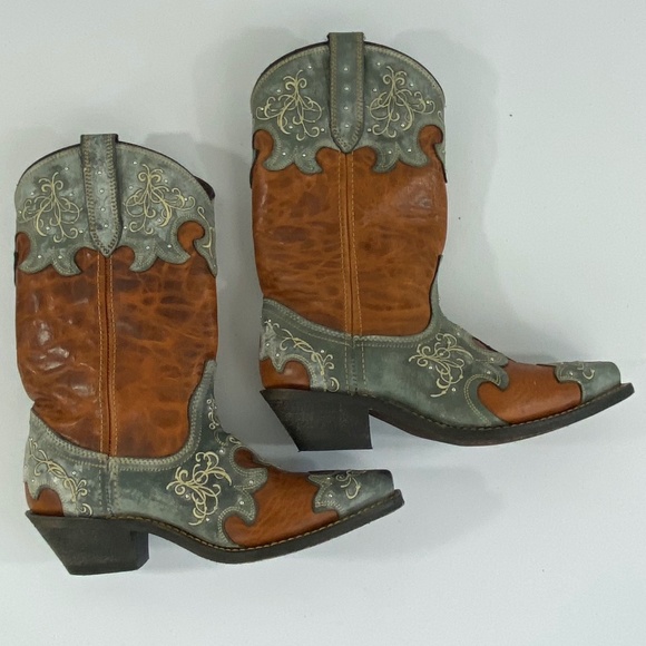 Rockin Country Shoes Rockinleather Brown Leather Western Boot 8